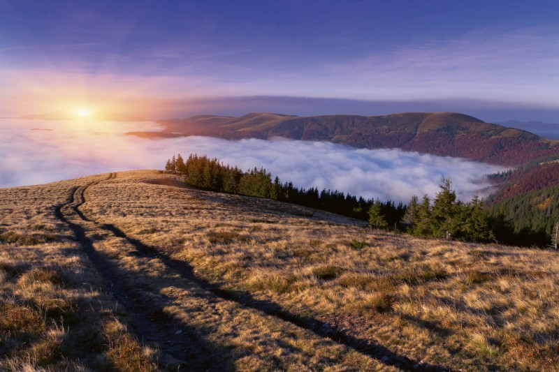 Fototapeta na flizelinie MS-5-0063 SUNRISE IN MOUNTAINS