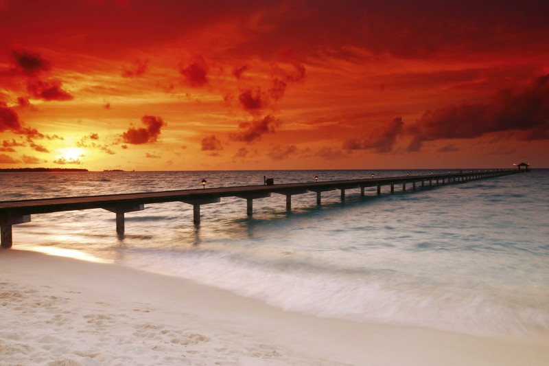 Fototapeta na flizelinie MS-5-0191 JETTY IN SUNSET