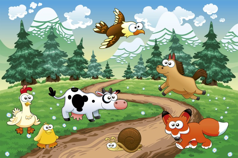 Fototapeta na flizelinie MS-5-0340 ANIMALS AND FOREST