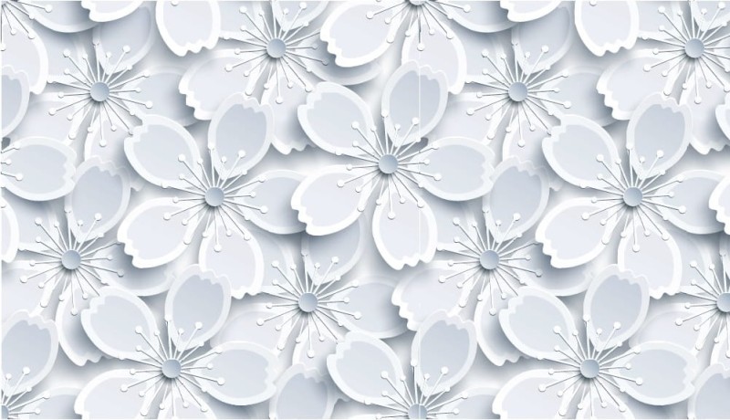 Okleina Meblowa 14130 white flowers szer 45 cm