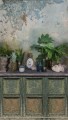 MURAL A39001 GREEN TROMPE - ONE ROLL ONE MOTIF