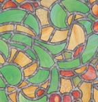 Okleina Witrażowa 10425 / 56269 Venilia reims green yellow szer 67,5 cm