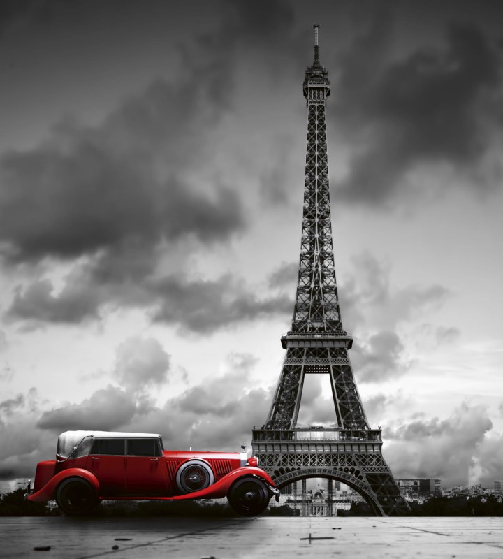 Fototapeta na flizelinie MS-3-0027 RETRO CAR IN PARIS