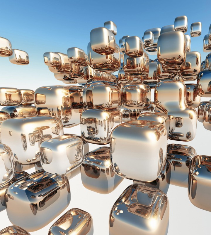 Fototapeta na flizelinie MS-3-0284 SILVER CUBES