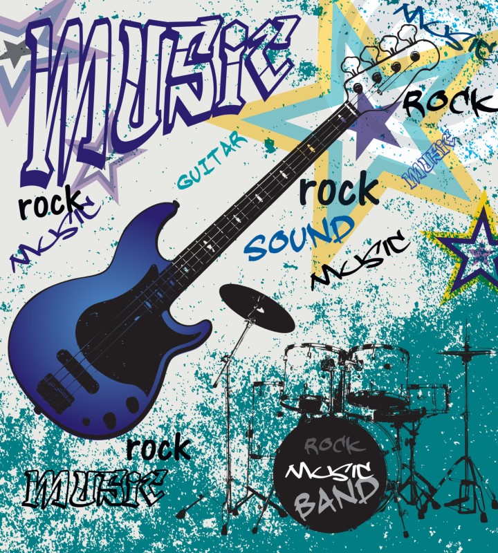 Fototapeta na flizelinie MS-3-0323 BLUE GUITAR