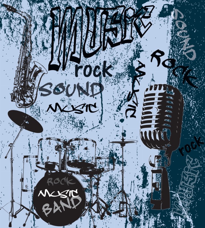 Fototapeta na flizelinie MS-3-0329 MUSIC BLUE