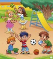 Fototapeta na flizelinie MS-3-0339 KIDS IN THE PLAYGROUND