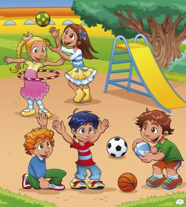 Fototapeta na flizelinie MS-3-0339 KIDS IN THE PLAYGROUND