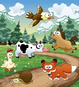 Fototapeta na flizelinie MS-3-0340 ANIMALS AND FOREST