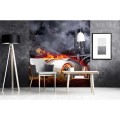 Fototapeta na flizelinie MS-3-0314 CAR IN FLAMES