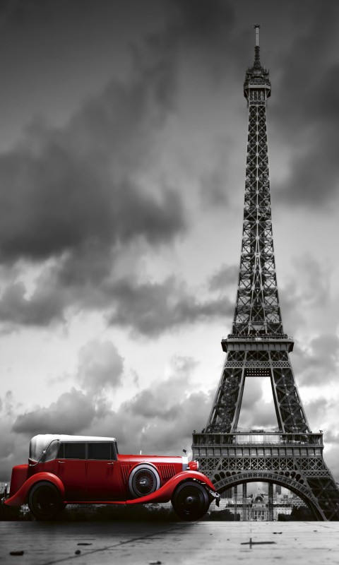 Fototapeta na flizelinie MS-2-0027 RETRO CAR IN PARIS