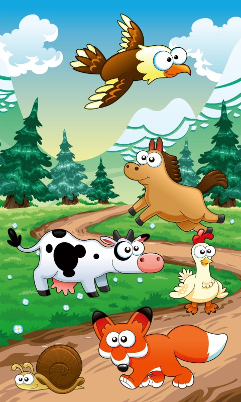 Fototapeta na flizelinie MS-2-0340 ANIMALS AND FOREST