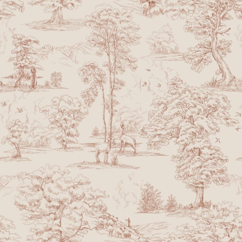 Tapeta S10255 Le Village - Montfort terracotta