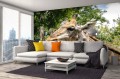 Fototapeta na Flizelinie MS-5-0451 Żyrafa na spacerze 375 x 250 cm