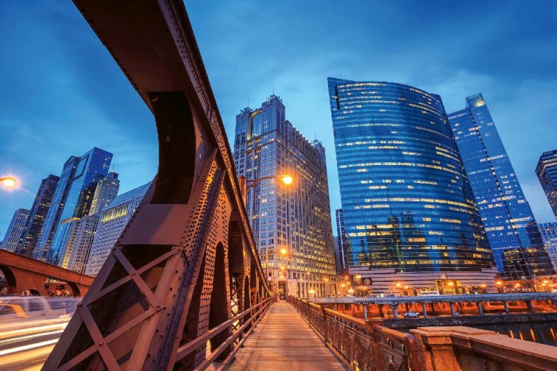 Fototapeta na Flizelinie MS-5-0640 Downtown Chicago 375 x 250 cm