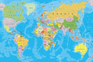 Fototapeta na flizelinie MS-5-1503 Mapa świata na globusie 375 x 250 cm