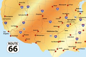 Fototapeta na flizelinie MS-5-1507 Mapa Golden Route 66 375 x 250 cm