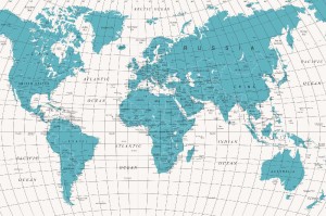 Fototapeta na flizelinie MS-5-1543 Mapa polityczna świata 375 x 250 cm