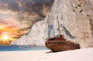 Fototapeta na flizelinie MS-5-1773 Wrak statku na Zakynthos 375 x 250 cm
