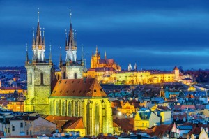 Fototapeta na Flizelinie MS-5-1002 Praga, widok nocny 375 x 250 cm