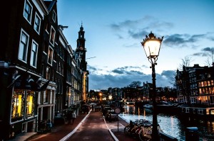 Fototapeta na Flizelinie MS-5-1003 Amsterdam nocą 375 x 250 cm