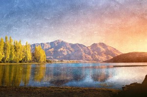 Fototapeta na flizelinie MS-5-2039 Malowanie - Jezioro górskie 375 x 250 cm
