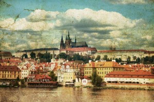 Fototapeta na flizelinie MS-5-2134 Retro pocztówka - Praga 375 x 250 cm