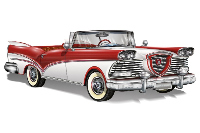 Fototapeta na flizelinie MS-5-2169 Retro czerwona convertible 375 x 250 cm