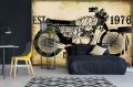Fototapeta na flizelinie MS-5-2202 Retro plakat motocyklowy 375 x 250 cm