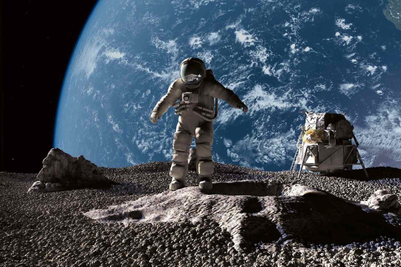 Fototapeta na flizelinie MS-5-2240 Astronauta idący 375 x 250 cm