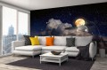 Fototapeta na flizelinie MS-5-2285 Pełnia księżyca z gwiazdami 375 x 250 cm