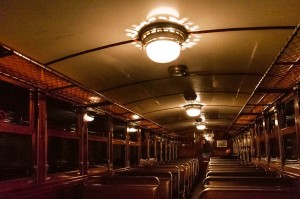 Fototapeta na flizelinie MS-5-2887 Wnętrze zabytkowego tramwaju 375 x 250 cm