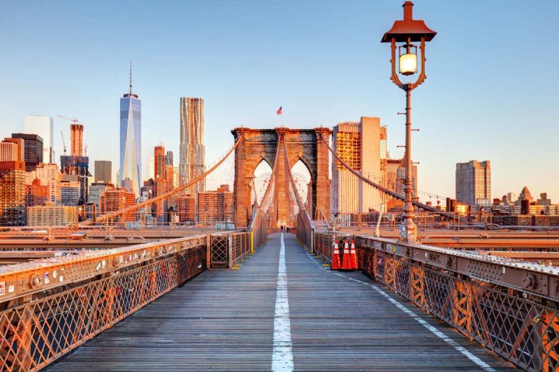 Fototapeta na flizelinie MS-5-2968 Most Brookliński z Manhattanem 375 x 250 cm