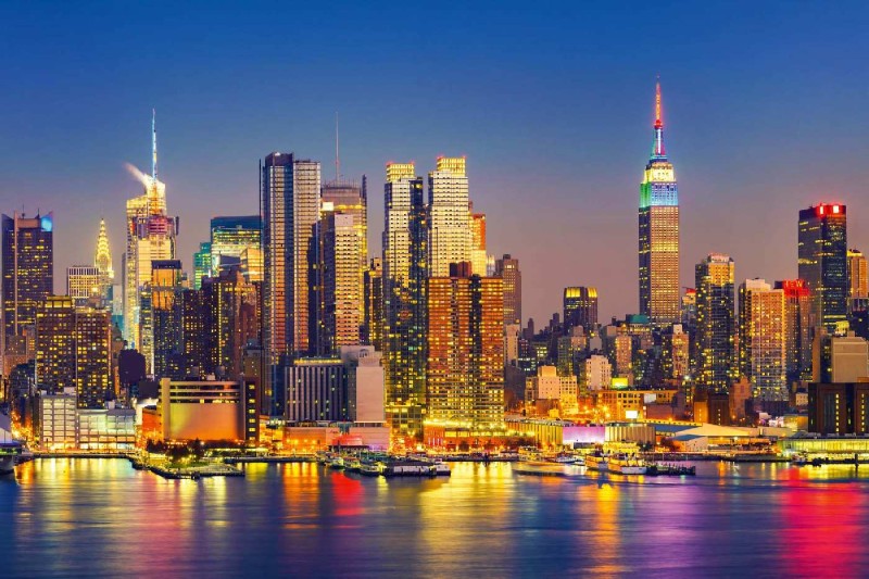 Fototapeta na flizelinie MS-5-2974 Manhattan nocą 375 x 250 cm
