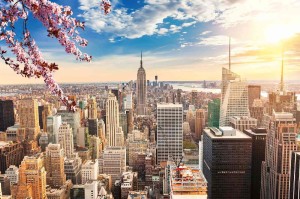 Fototapeta na flizelinie MS-5-2975 Manhattan o zachodzie słońca 375 x 250 cm