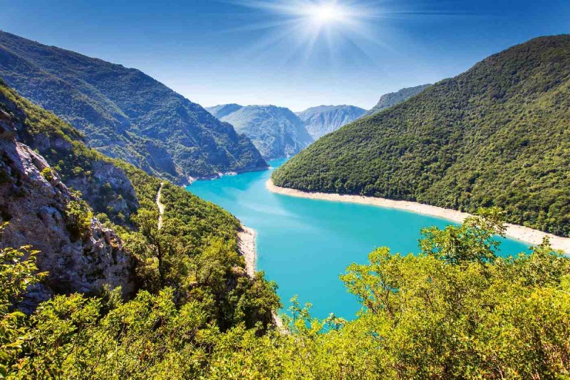 Fototapeta na flizelinie MS-5-3068 Piva Canyon Lake 375 x 250 cm
