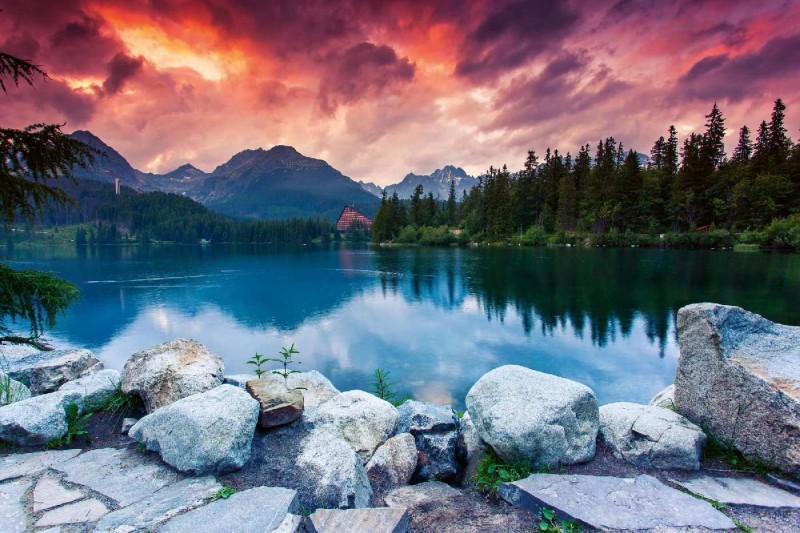 Fototapeta na flizelinie MS-5-3079 Jezioro w Tatrach Wysokich 375 x 250 cm