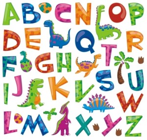 SLK-6102 DEKORACJA ŚCIENNA 3D - literki Dinozaury