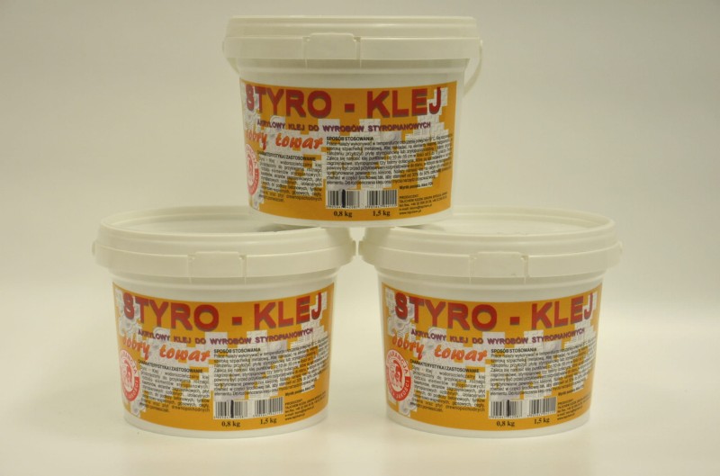 STYRO-KLEJ 1,5 kg akrylowy klej do kasetonów i listew styropianowych