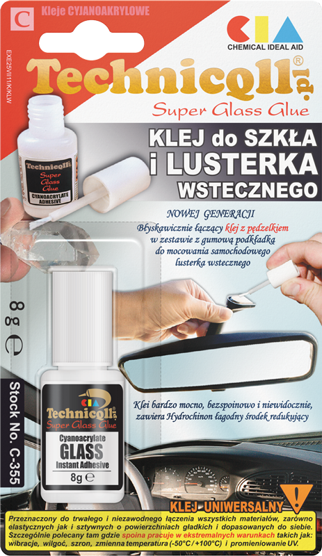 KLEJ DO SZKŁA I LUSTERKA WSTECZNEGO 8gr Technicqll