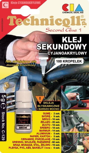 KLEJ SEKUNDOWY CYJANOAKRYLOWY 5gr 