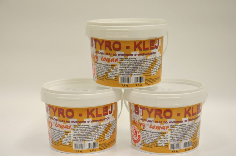 STYRO-KLEJ 0,8 kg akrylowy klej do kasetonów i listew styropianowych