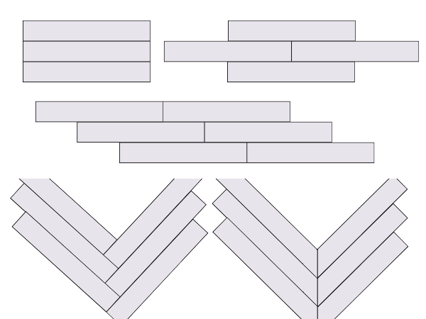 przykładowe wzory układania paneli